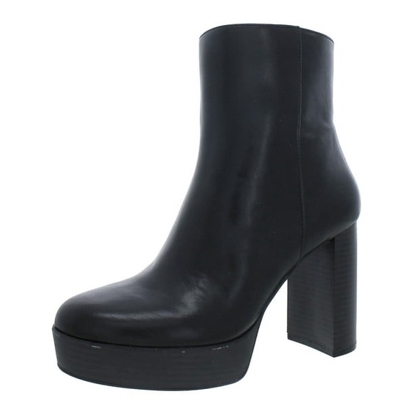 Alfani Galsuenda Platform Black Smooth Heeled Ankle Boots Sz 6.5 BNWB - Picture 4 of 9